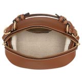 Internal product shot of the Oroton Mica Mini Bowler in Brandy and Pebble leather for Women