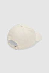 Back product shot of the Oroton Oro Logo Cap in Antique White and High-quality 100% cotton   for Women