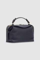Back product shot of the Oroton Mica Small Bowler in North Sea and Pebble leather for Women