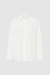 Front product shot of the Oroton Wren Poplin Shirt in Antique White and Made from 100% poplin cotton  for Women