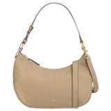 Front product shot of the Oroton Zoey Hobo in Mushroom and Pebble leather for Women