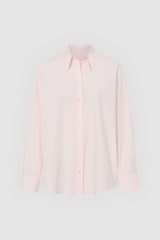 Front product shot of the Oroton Wren Poplin Shirt in Palest Pink and Made from 100%  Cotton Poplin for Women